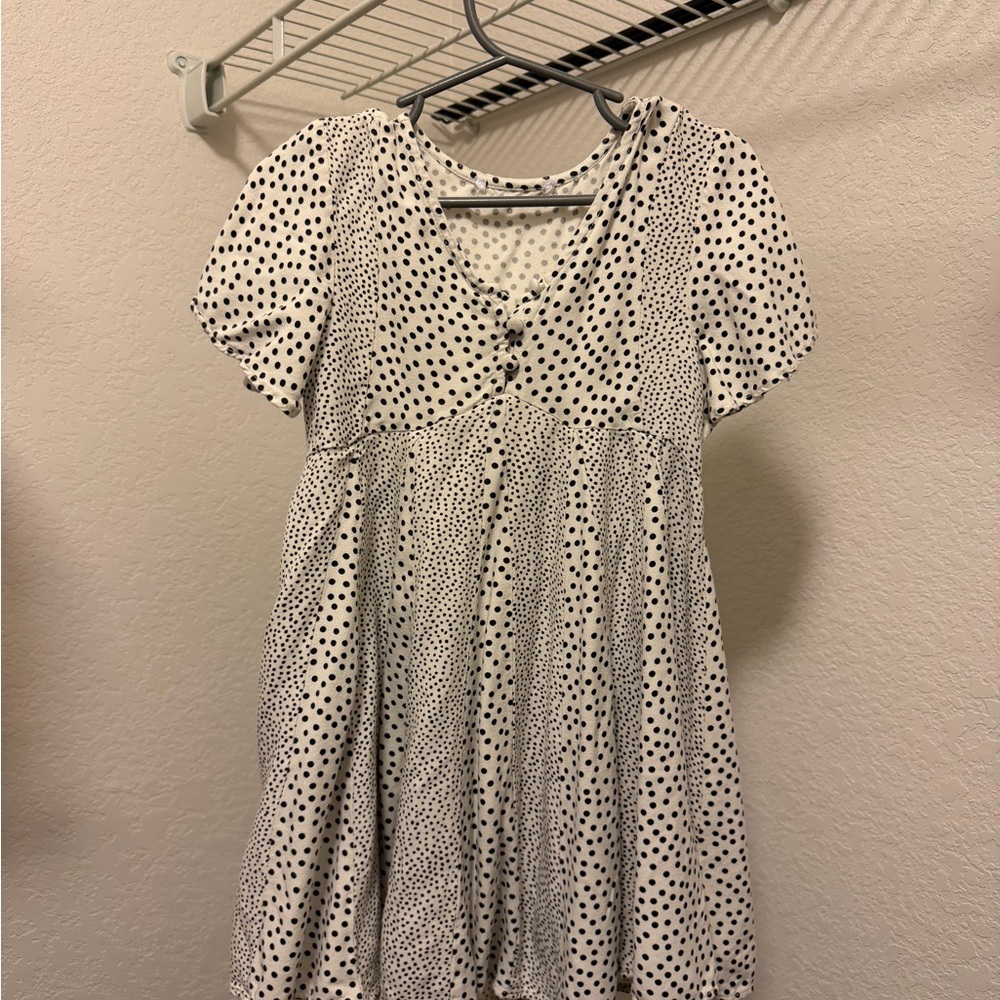 Zara Black and White Polka Dot Kids Dress